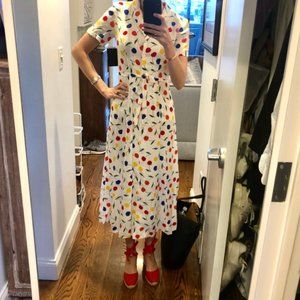 HVN - Long Maria printed silk crepe de chine dress